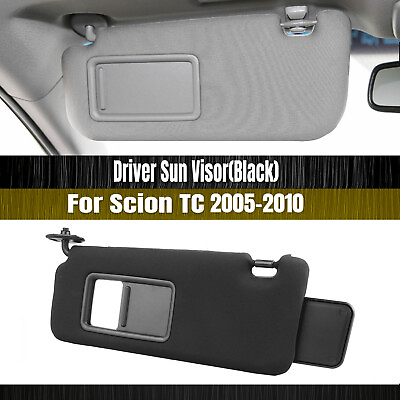 #ad Car Left Driver Side Sun Visor Sunvisor Sunshade For Scion TC 2005 2010 Black 1x $37.00