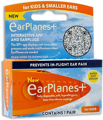 #ad Earplanes for Airplane Flight Ear Pain Discomfort Kid Size 1 pair ORANGE $10.79