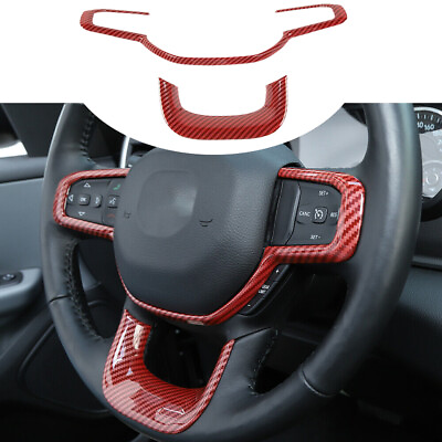 #ad Steering Wheel Cover Trim Sticker Decor Panel Red Carbon For Dodge Ram 1500 18 $28.99