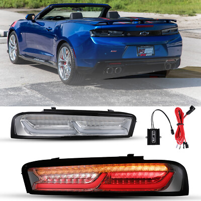 #ad LED Sequential Tail Lights For 2016 2018 Chevrolet Camaro Yellow Turn Signal NEW $235.99