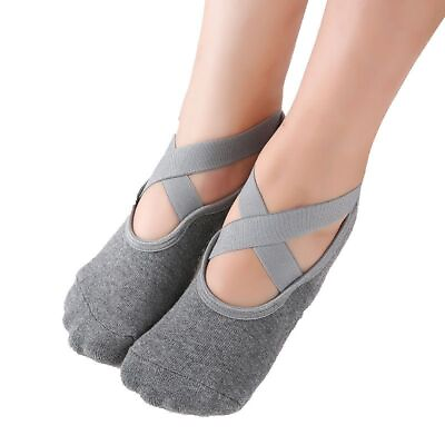 #ad Women Yoga Socks Non Slip with Straps Ballet Dance Socks Pilates Dance Sport Fit $26.06