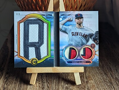 #ad 2019 Triple Threads Corey Kluber Letter Plus Relic Book Card 3 $235.00