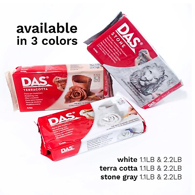 #ad DAS® Air Hardening Modeling Clay White 2.2 lb Block new fast delivery $14.32