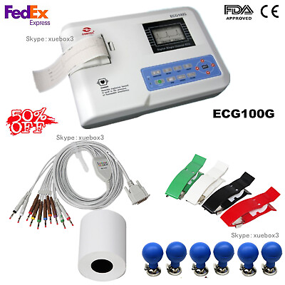 #ad FDA 12 Lead ECG100G Digital 1 Channel EKG Machine Printer Paper CONTEC NEW $229.00