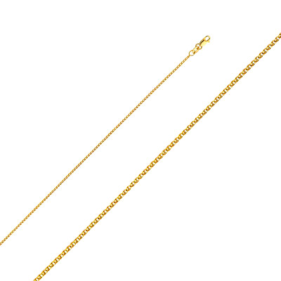 #ad 14K Yellow White Solid Gold 1.2mm Flat Open Wheat Chain Lobster Clasp Necklace $171.00