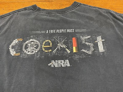 #ad #ad NRA Coexist Gun Graphic Shirt 2XL XXL Mens Adult Black Cotton Revolver AR Pistol $5.06