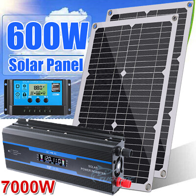 #ad 7000W Watt Inverter amp; Solar Panel 12V Battery Charger Kit Maintainer Boat Car RV $173.49
