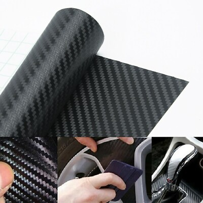 #ad #ad DIY 3D Carbon Fiber Vinal Wrap Film Sheet Sticker Auto Car Decal Decor 127*30cm $8.92