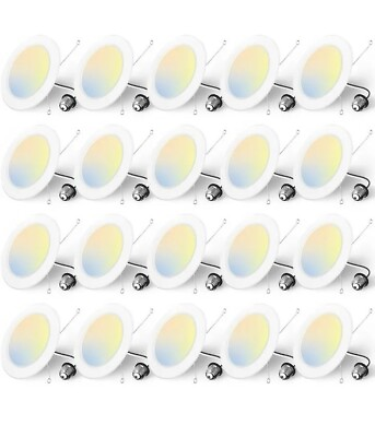 #ad Amico 5 6 inch 5CCT LED Recessed Lighting 20 Pack 1050LM Ultra Thin Flat LED... $63.70