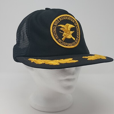 #ad NRA National Rifle Association Vintage Black Embroidered Trucker Mesh Hat Cap $11.99