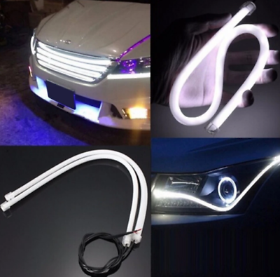 #ad 2x Flexible White Car Soft Tube LED Strip Light DRL Daytime Running Lamp 45cm $11.91