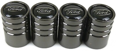 #ad 4x Ford Tire Valve Stem Caps For Car Truck Universal Fitting Metallic Black $7.84