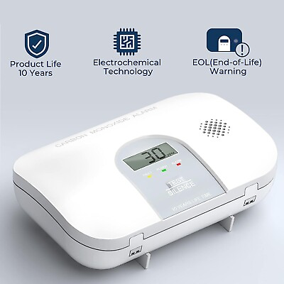 #ad #ad Ecoey LCD Digital Carbon Monoxide Detector 7 Year CO Detector Alarm Silence $18.99