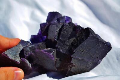 #ad ELMWOOD FLUORITE Ultra RARE Purple Calcite Carthage Closed Mine LARGE 5.4quot; 101aa $499.99