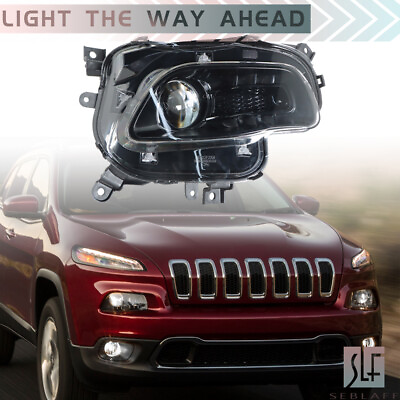 #ad For 2014 2018 Jeep Cherokee Projector Black Headlights Halogen Type Right Side $68.03