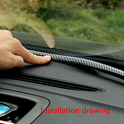#ad #ad Carbon Fiber Car Dashboard Windshield Gap Sealing Strip Rubber Auto Accessories $12.98