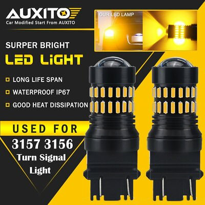#ad 2x AUXITO Yellow Amber 3157 LED DR Turn Signal Parking Light Blinker Corner Bulb $13.89