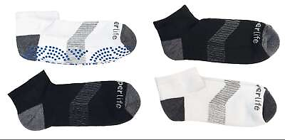 #ad TOMMIE COPPER Men#x27;s 4 Pair White Black Compression Ankle Socks $19.95