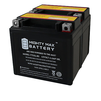 #ad Mighty Max YTX5L BS Replacement for 80 CCA Motorcycle ATV Battery 2 Pack $39.99