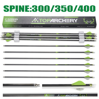 #ad 30quot; Pure Carbon Arrows SP300 350 400 for Recurve Compound Bow Hunting Target $34.77
