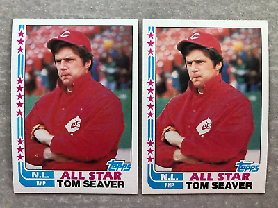 #ad 2 1982 Topps TOM SEAVER All Star quot;Tied Spellingquot; Error amp; Corrected Cards #346 $5.95