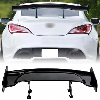 #ad Universal Rear Trunk Spoiler Wing 57#x27;#x27; Gloss Black For GT Style JDM Adjustable $118.49