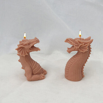#ad Dragon Head Silicone Mold Aromatherapy Candle Plaster Soy Soap Wax Candle Mould $22.99