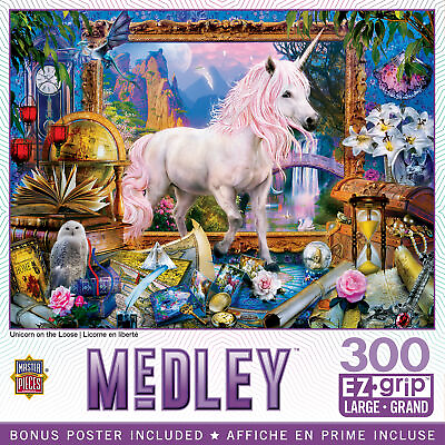 #ad MasterPieces Medley Unicorn on the Loose 300 Piece EZ Grip Jigsaw Puzzle $16.99