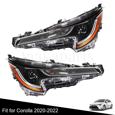 #ad Headlamps LHRH For 2020 2021 2022 Toyota Corolla L LE Headlights Pair W LED DRL $192.00