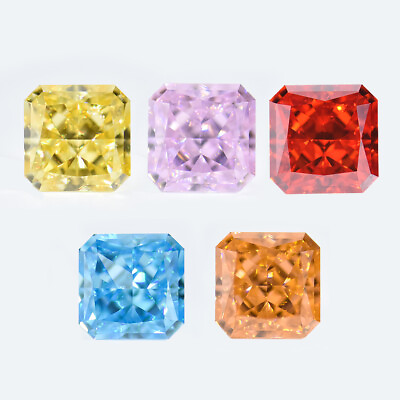 #ad Square Colorful High Quality Carbon Faceted Cut AAAAA VVS Loose Gemstone 8x8mm $20.96