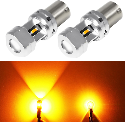 #ad 3600 Lumens 1156 7506 Amber LED Turn Signal Light Bulbs Super Bright P21W 1141 2 $36.30