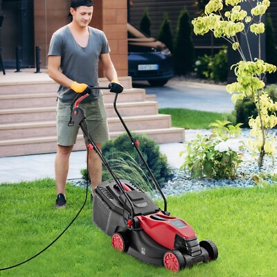 #ad #ad 10 AMP Corded Walk Behind Lawnmower 13quot; Corded Electric Grass w Collection Box $98.97