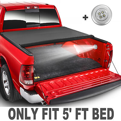 #ad Truck Tonneau Cover For 2004 2014 Chevy Colorado GMC Canyon 5#x27; Bed Roll Up amp;Lamp $126.95