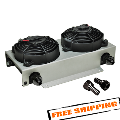#ad Derale 15840 19 Row Hyper Cool Dual Cool Remote Cooler 8AN $319.99