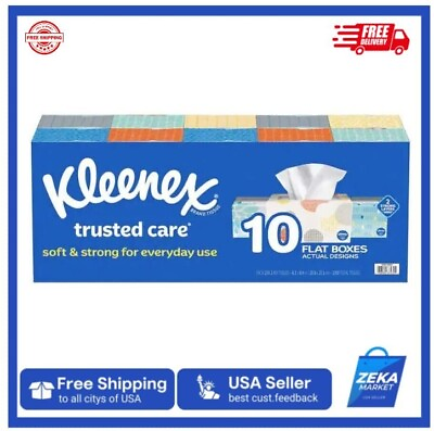 #ad Kleenex Trusted Care Everyday Facial Tissues Family Box 10 Boxes 230 Per... $35.99