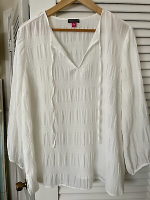 #ad Vince Camuto White Blouse Size 1X $14.00
