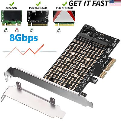 #ad Adapter Card For M.2 NGFF to Desktop PCIe x4 x8 x16 NVMe SATA SSD PCI Express $9.79