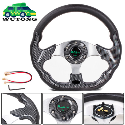 #ad 12.5quot; Carbon Fiber Golf Cart Steering Wheel For EZGO TXT RXV Yamaha and Club Car $29.99