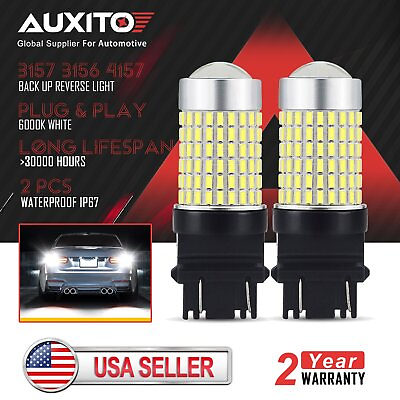 #ad AUXITO 3157 3457 LED 4157 Tail Backup Brake DRL Bulb Light 144SMD Super Bright $14.09