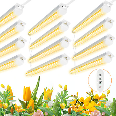 #ad 12 Pack LED Grow Light Tube 4FT Full Spectrum 200W 4 × 50W Growing Lamp 48 inch $149.98