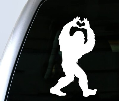 #ad Bigfoot Spreading Love White Vinyl Decal Car Truck Windows laptop $4.20