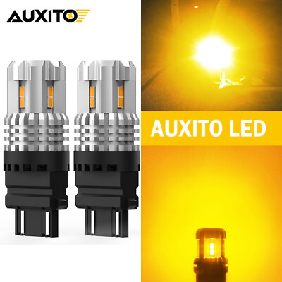 #ad AUXITO Yellow 3157 Turn Signal Light Bulbs Super Bright Parking Stop Brake Tail $13.99