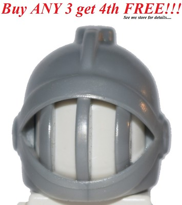 #ad ☀️NEW Lego Minifig Hat Pearl Light Gray Grille Battle Castle Knight Helmet $1.75