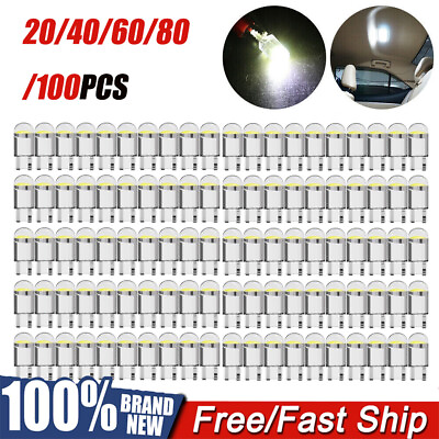 #ad Lot White T10 194 168 W5W 2825 LED License Plate Interior Light Bulb 6000K DC12V $7.63
