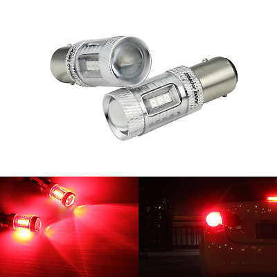 #ad 2x BAY15d P21 5W 1157 LED Side Indicator Tail Stop Brake Reverse Light Bulbs Red GBP 12.79