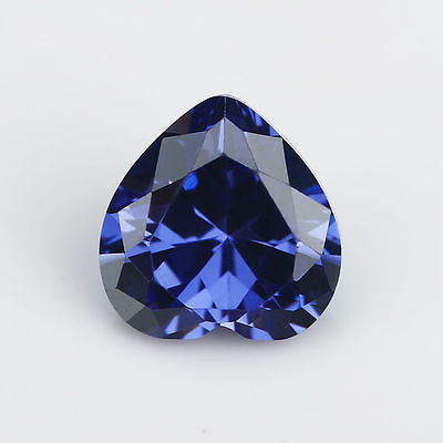 #ad 8X8MM 2.89CT AAAAA Blue Zircon Gems Heart Faceted Cut VVS Loose Gemstone $7.99