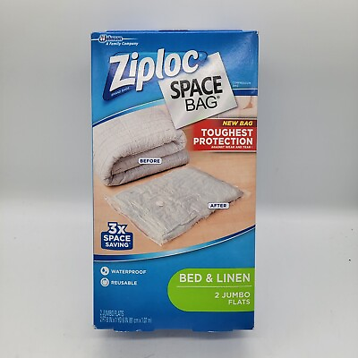 #ad Ziploc New Space Bag 2 Jumbo Flats Bed amp; Linen $23.00