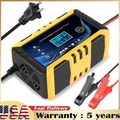 #ad #ad Car Battery Charger 12V 6A Maintainer Auto Trickle RV for Truck Motorcycle ATV $13.99