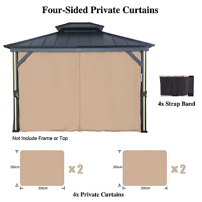 #ad 10#x27;x12 #x27;Universal Gazebo Curtains Replace Brown Heavy Waterproof and Dust Proof $99.99