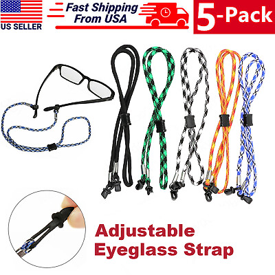 #ad 5 Pack Neck Strap Sport Sunglass Eyeglass Read Glass Cord String Lanyard Holder $7.59